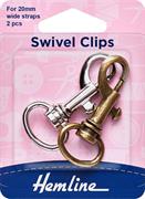 Swivel clip 20mm bronze